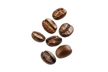 Fototapeta premium floating coff ee beans isolate on white background