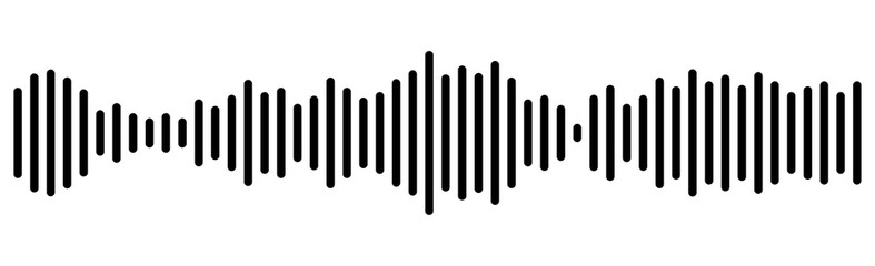 Black Digital Audio Spectrum Analyzer or Equalizer with Sound Waves. Music, Radio and Voice Audio Recording Concept. Isolated on a Transparent Background