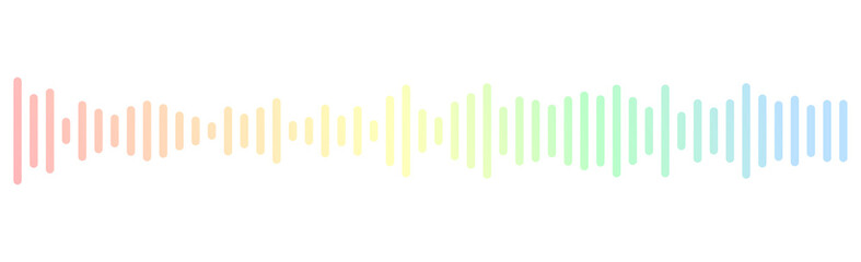 Colorful Digital Audio Spectrum Analyzer or Equalizer with Sound Waves. Concept of Music, Voice, Radio and Sound. Isolated on Transparent Background