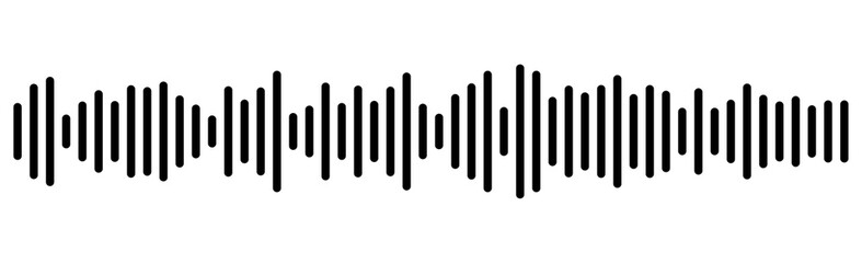 Black Digital Audio Spectrum Analyzer or Equalizer with Sound Waves. Music, Radio and Voice Audio Recording Concept. Isolated on a Transparent Background