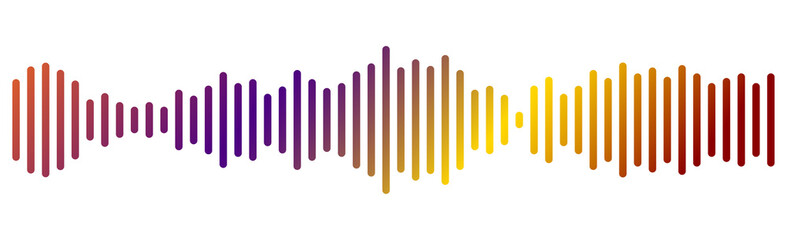 Colorful Digital Audio Spectrum Analyzer or Equalizer with Sound Waves. Concept of Music, Voice, Radio and Sound. Isolated on Transparent Background
