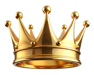Golden crown isolated on transparent background
