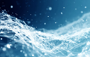 Abstract Network Structure with Digital Connections in Blue Background