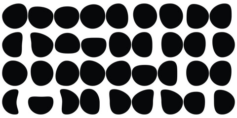 Abstract organic rectangle shapes set. Frame boxes and blobs set. Orange fluid banners set. Amoeba design elements. Freeform hand-drawn splashes. Abstract geometric speech bubbles