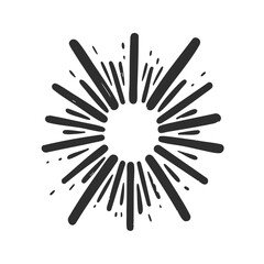 Obraz premium Radiating Sunburst Silhouette Illustration. Energy And Illumination Concept Isolated Vector Illustration