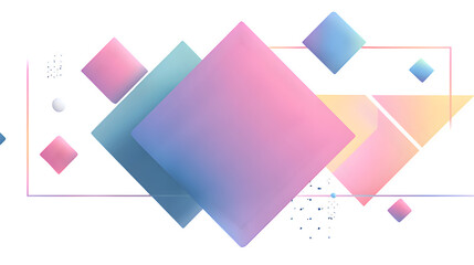 Abstract geometric shapes with gradient colors isolated on white background