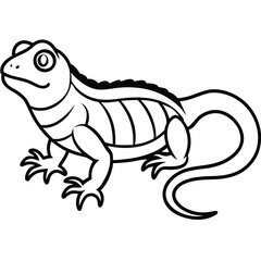 vector illustration of cartoon chameleon