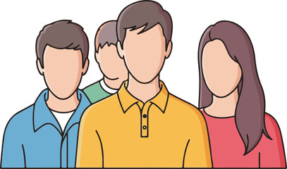 Diverse Group of Anonymous Individuals Vector Illustration