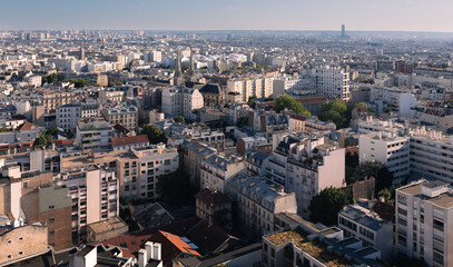 Residential area in Paris, top view