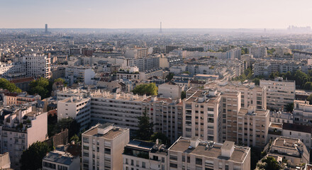 Residential area in Paris, top view