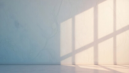 Minimal Interior with Window Shadows – Light Abstract Architectural Background
