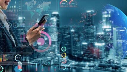 High-tech global network connection interface showing worldwide digital communication, data exchange, and internet connectivity. Global connection, data interaction, and worldwide communication. Thunk