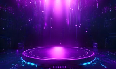 Purple podium concert stage spotlight