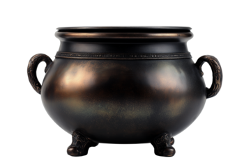 Antique Bronze Incense Burner with Ornate Handles and Feet isolated on a transparent background image