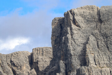 On of Dolomites summits viewed from Giau pass
