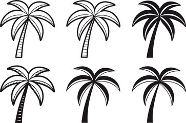 Tropical Palm Tree Silhouette Artwork. Classic Palm Tree Silhouette Design Concept. Simple Palm Tree Silhouette Clip Art. Decorative Palm Tree Silhouette Illustration. Palm Tree Silhouette for Summer