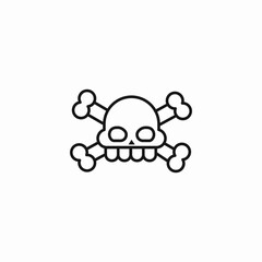 danger skull bones icon sign vector