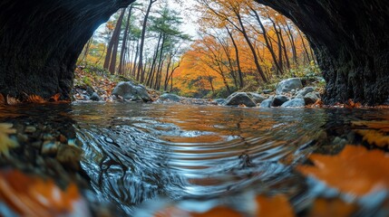 The fisheye view distorts the natural world, creating a surreal, almost enchanted effect --ar 16:9 --stylize 750 --v 6.1 Job ID: 780f8c18-cd72-4e71-b0cc-e8b507f10389
