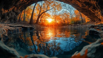 The fisheye view distorts the natural world, creating a surreal, almost enchanted effect --ar 16:9 --stylize 750 --v 6.1 Job ID: 780f8c18-cd72-4e71-b0cc-e8b507f10389