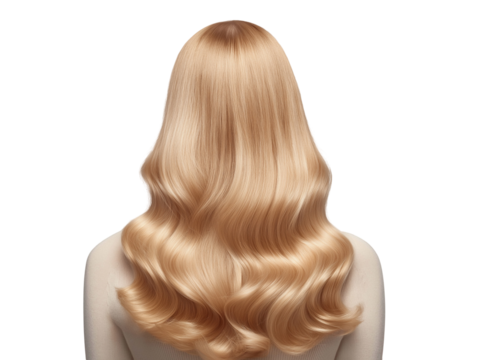 Blond Hair Styled Back View 2 - Powered by Adobe