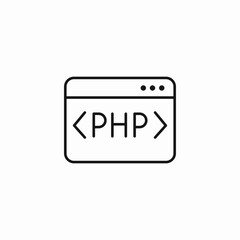 php code browser icon sign vector