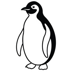 Charming arctic penguin illustration with vibrant colors and classic typography