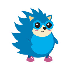 Hedgehog Wearing Sunglasses And Skating Silhouette