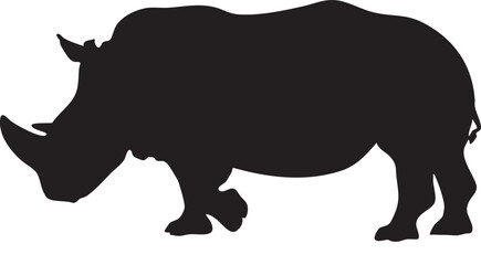 Adult Rhino Silhouette | Rhinoceros Vector & Clipart