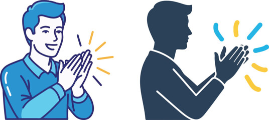 Vector Illustrations of People Clapping Hands and Applauding