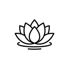 Lotus flower, simple line art vector design