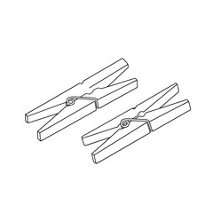 Clothespin for hanging clothes vector icon