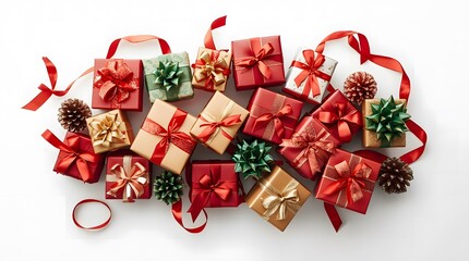 Christmas Gift Box Arrangement – Festive Wrapping and Ornaments