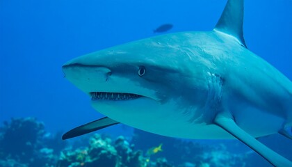 Fototapeta premium Shark in blue ocean