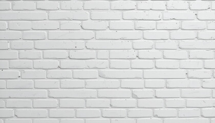 Obraz premium White Brick Wall with Staggered Pattern – Minimal Textured Architectural Background