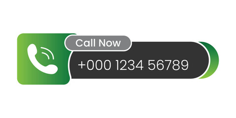 Call to action Call us now Button. Phone icon. Contact us button and Phone number