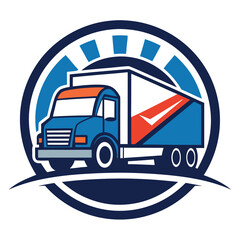 Modern delivery truck logo design for transportation and logistics companies