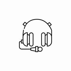 pilot headset communications icon sign vector