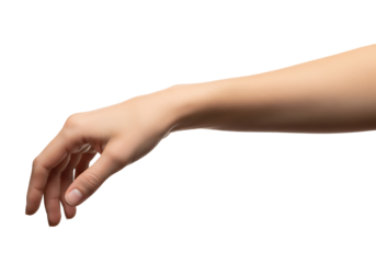 Graceful woman hand gently extended with relaxed fingers, perfect posture for wristwatch or jewelry display mockup