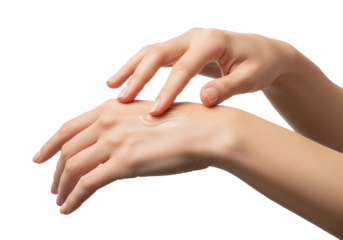 A Person Applying a Rich Moisturizing Cream to Their Hands for Skin Care