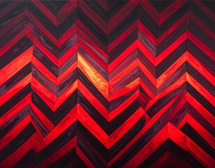 Abstract chevron pattern in vibrant reds and darks