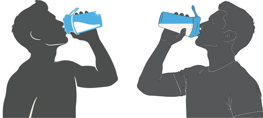 Fitness Enthusiasts Hydrating with Shaker Bottles