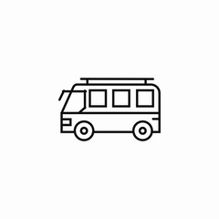 minibus passenger van icon sign vector