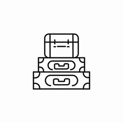 stacked luggage bags icon sign vector