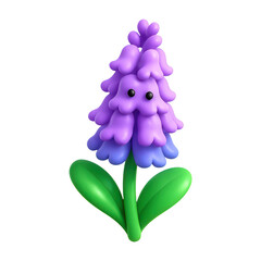 PNG Cute cartoon purple flower illustration.