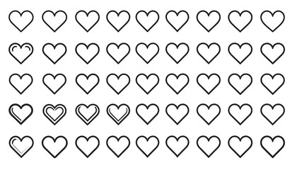 Diverse Heart Shapes Collection for Graphic Design