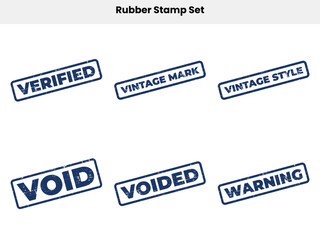 Grunge Rubber Stamp Collection with Textures, Distressed Markings on White