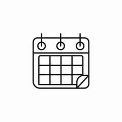 simple calendar page icon sign vector