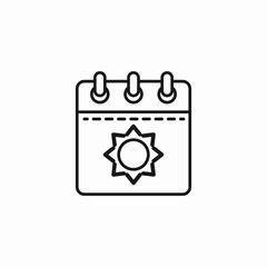 sunny day calendar icon sign vector