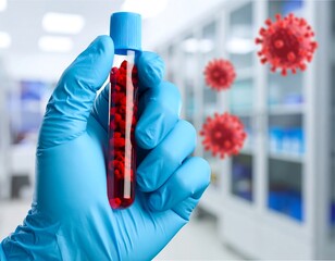Scientist holding a blood sample