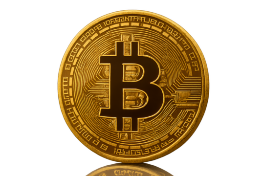 bitcoin with bitcoin sign isolated